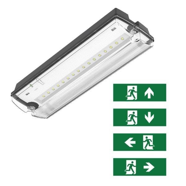 Noodverlichting inclusief pictogrammen 3W Zwart, Huis en Inrichting, Lampen | Overige, Nieuw, Verzenden