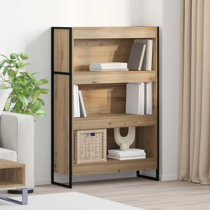 vidaXL Boekenkast Ambachtelijk Eiken 80 x 30 x 121 cm, Huis en Inrichting, Kasten | Boekenkasten, Nieuw, Verzenden