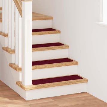 vidaXL Antislip Trapmatten 15 st 75 x 20 cm Bordeauxrood PP, Doe-het-zelf en Bouw, Verzenden, Nieuw