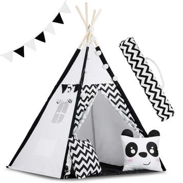 Tipi Tent Kinderen | Katoen Wit Zwart | Nieuw | Scherpe P..., Enfants & Bébés, Chambre d'enfant | Tables & Chaises, Ophalen of Verzenden