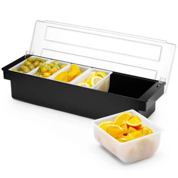 Garneerunit | BarUp | Kunststof | 4x 0.5L + 1x 1L |, Verzenden
