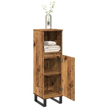 vidaXL Badkamerkast 30x30x100 cm bewerkt hout oud, Huis en Inrichting, Verzenden, Nieuw