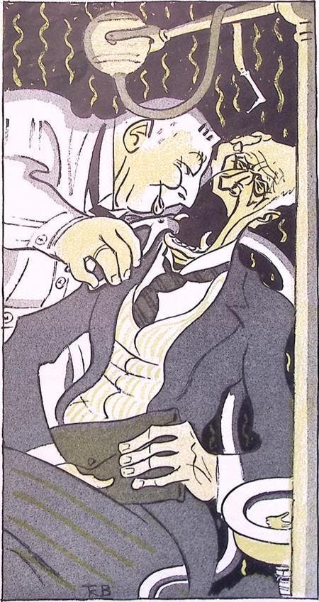 Spotprent Hendrikus Colijn als tandarts met Henri Marchan..., Antiquités & Art, Art | Lithographies & Sérigraphies, Envoi