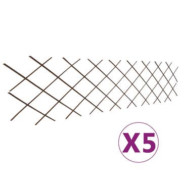 vidaXL Tuinlatwerken 5 st 180x60 cm wilgenhout, Verzenden, Nieuw