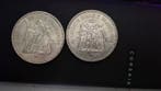 France. 50 Francs 1977 Hercule (lot de 2 monnaies en argent)