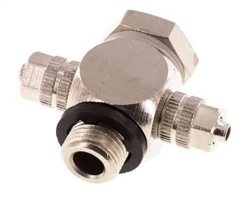 4.3x3 & G1/8 Raccord Banjo à Emboîtement-T en Laiton, Verzenden