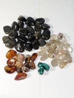 0.785 kg - Gemengde gepolijste stenen - rutielkwarts,