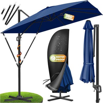 Zweefparasol - Tuinparasol - Parasol 300 cm - Met voet - Met, Verzenden, Nieuw