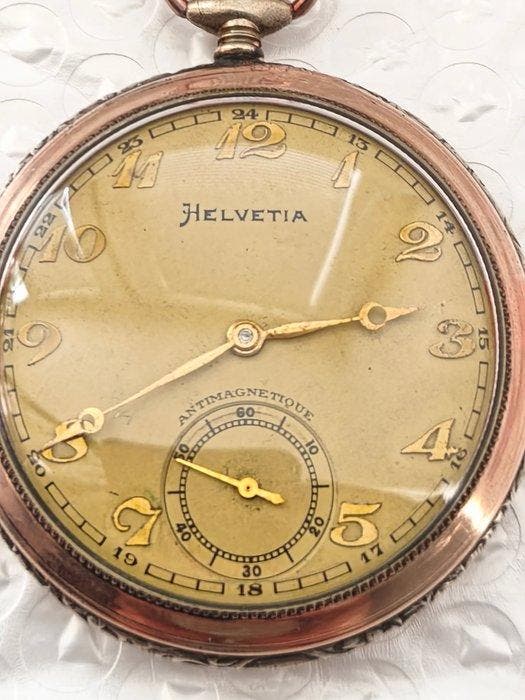 Helvetia - vintage pocket watch. 15 jewels - antimagnetic -, Handtassen en Accessoires, Horloges | Heren