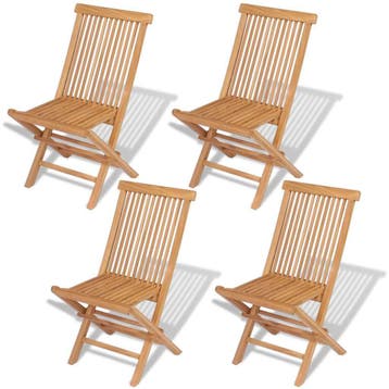 4 Klapstoelen teakhout | Tweede kansje | OP = OP, Verzenden, Zo goed als nieuw, Teakhout, Inklapbaar