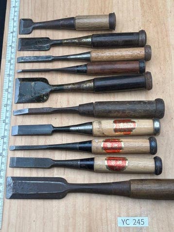 Ensemble de gouges à bois japonaises - Japon YC245 Burin - 0
