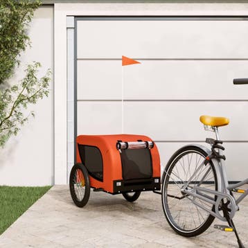 vidaXL Hondenfietstrailer oxford stof en ijzer oranje en, Verzenden