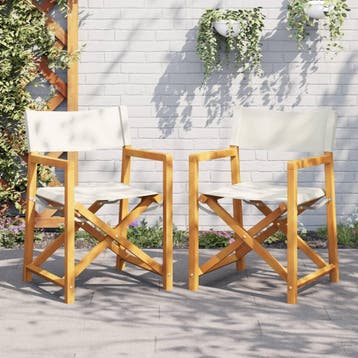 vidaXL Regisseursstoelen 2 st inklapbaar stof crèmewit, Verzenden, Nieuw