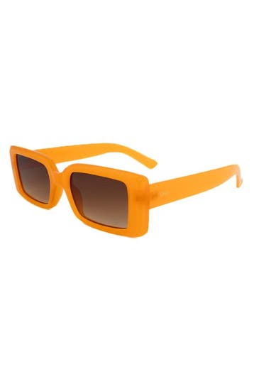 KIMU® Zonnebril Y2K Rechthoek Oranje Montuur Bruine Gradient, Ophalen of Verzenden