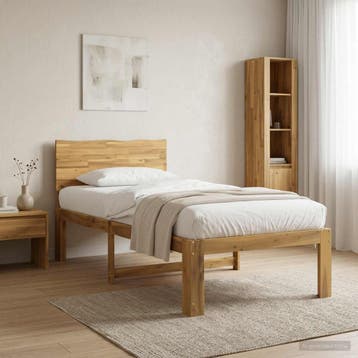 vidaXL Eenpersoonsbed met hoofdbord ROSTOCK Wit 75 x 190 cm, Verzenden