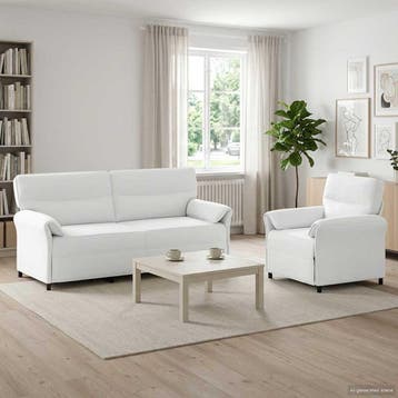 vidaXL bank / zetelstel 2 st Wit Stof, Huis en Inrichting, Verzenden, Nieuw