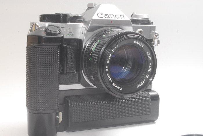 Canon AE-1 Program + new FD 1,4/50mm + Motor Drive MA |, TV, Hi-fi & Vidéo, Appareils photo analogiques