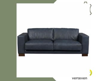 Leren bank Clear - 3 zits - Kenia Denim (blauw) - Poten, Ophalen of Verzenden