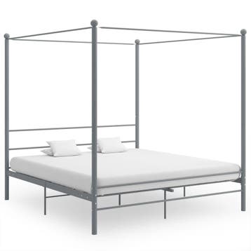 vidaXL Hemelbedframe metaal grijs 180x200 cm, Verzenden
