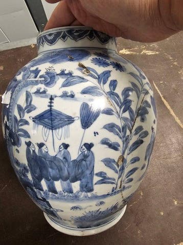Vase bleu - Porcelaine - Chine - Dynastie Qing (1644–1911)