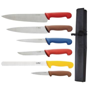 Messenset | RVS | Div. Kleuren | 6 Stuks | Incl. Foudraal, Verzenden, Nieuw in verpakking