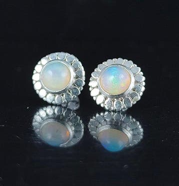 Opale - Argent - Boucles doreilles - Découverte de soi