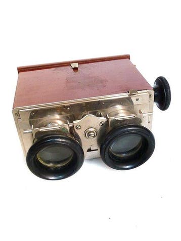Verascope Richard stereoscope viewer for glass stereo slides