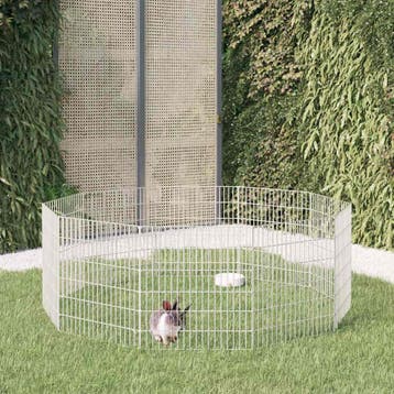 vidaXL Dierenverblijf 10 panelen 54x60 cm gegalvaniseerd, Dieren en Toebehoren, Verzenden, Nieuw