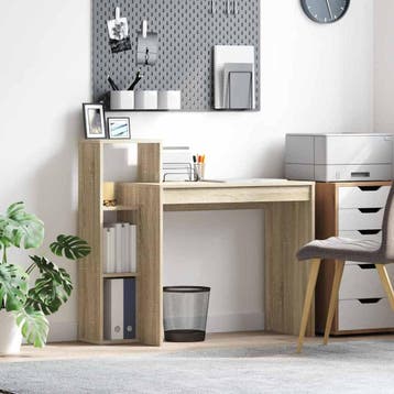 vidaXL Bureau Sonoma Eik Bewerkt hout 100 x 40 x 90 cm, Huis en Inrichting, Bureaus, Verzenden, Nieuw