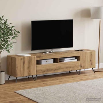 vidaXL LED tv-meubel BREDA 3 st Artisanaal eiken Bewerkt, Verzenden, Nieuw