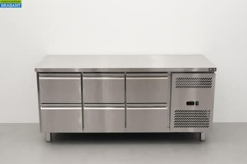 Établi réfrigéré HCB en acier inoxydable 6 tiroirs 179,5 cm, Verzenden