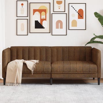vidaXL bank / zetel 2-zits kunstsuède bruin, Verzenden, Nieuw