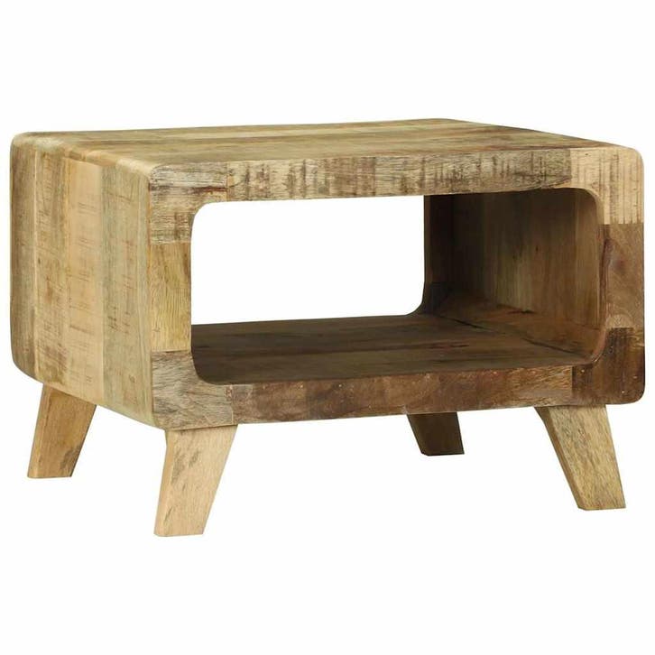 vidaXL Salontafel Bruin 50 x 50 x 35 cm Massief Mango Hout, Huis en Inrichting, Tafels | Salontafels, Nieuw, Verzenden