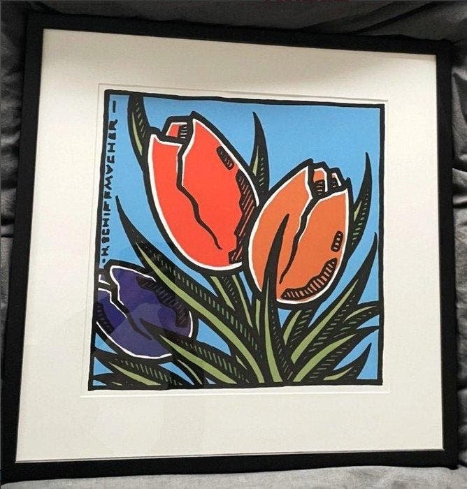 Henk Schiffmacher (1952) - Hollandse Tulpen, Antiquités & Art, Antiquités | Autres Antiquités