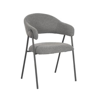 Stoel Lowen | Grijs | Boucle | Zwart Metalen Frame | 2, Verzenden