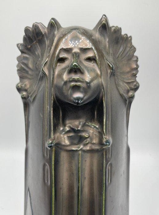 Vase - Céramique - Vase Art nouveau représentant une jeune, Antiek en Kunst, Kunst | Designobjecten