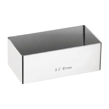 Taartvorm rechthoekig  RVS | 80x40x30(h)mm Gastronoble, Verzenden, Nieuw in verpakking
