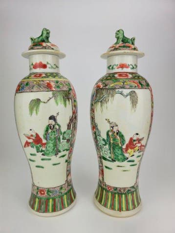 Vase - Porcelaine - Chine - Dynastie Qing (1644–1911) -, Antiquités & Art