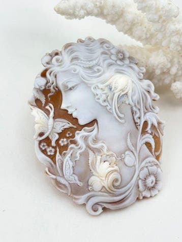 CASSIS MADAGASCARIENSIS - Cameo - Handgegraveerde camee
