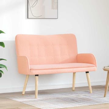 vidaXL 2-Zits Sofa Roze 115 x 61 x 87 cm Bouclé, Verzenden