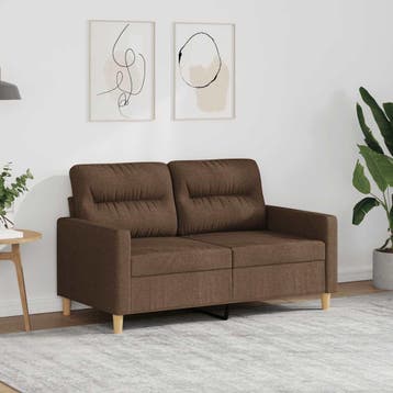 vidaXL Tweezitsbank / zetel 120 cm stof bruin, Verzenden