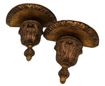 Wanddecoratie (2) - bladgoud - wandconsole