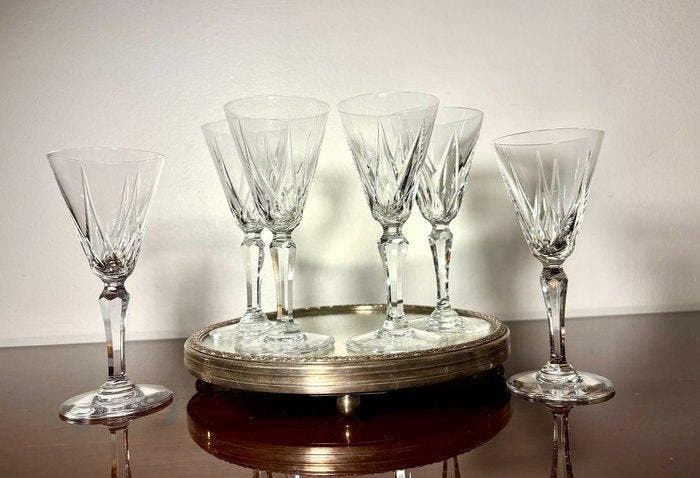 St. Louis - Wijnglas (6) - Ardèche - Kristal, Antiek en Kunst, Antiek | Meubels | Tafels