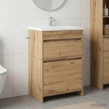 vidaXL Badkamer Onder Het Wastafel Kast Artisanaal eiken, Huis en Inrichting, Verzenden, Nieuw