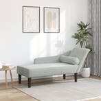 vidaXL Chaise longue met kussens fluweel lichtgrijs, Verzenden, Nieuw