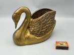 Bloempot - Messing - Mid century zware zwaan