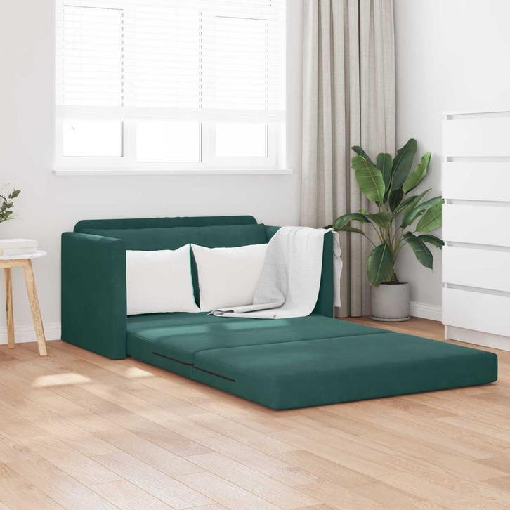 vidaXL Slaapbank / zetel 110cm Donkergroen Fluweel, Maison & Meubles, Canapés | Salons, Envoi