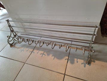 Porte-manteau - Métal nickelé (lourd) - Avec étagère à