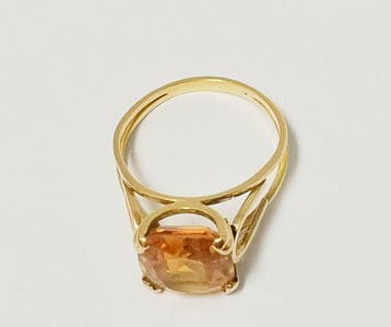 Bague de cocktail - 18 carats Or jaune Citrine