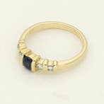 Bague - 18 carats Or jaune Saphir - Diamant, Bijoux, Sacs & Beauté